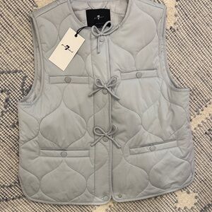 7 For All Mankind Gray Quilted Vest